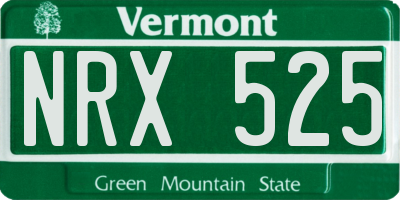 VT license plate NRX525