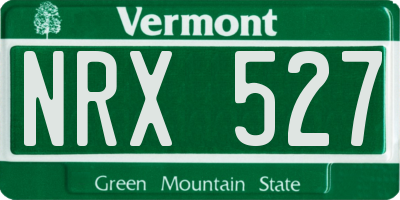 VT license plate NRX527