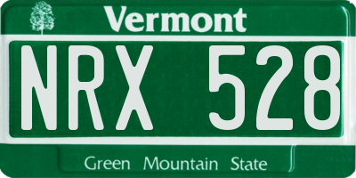 VT license plate NRX528
