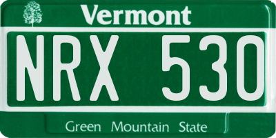 VT license plate NRX530