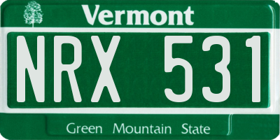 VT license plate NRX531