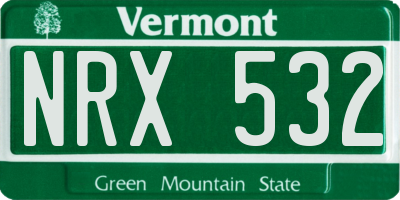 VT license plate NRX532