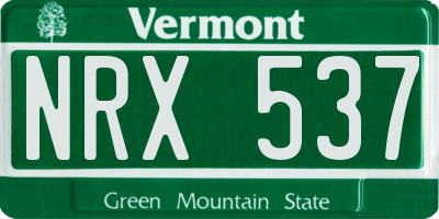 VT license plate NRX537