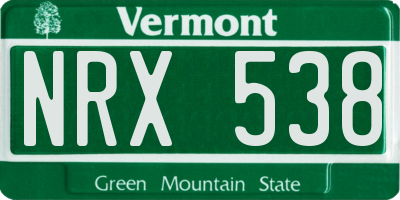 VT license plate NRX538