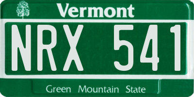 VT license plate NRX541