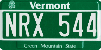 VT license plate NRX544