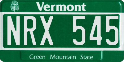 VT license plate NRX545