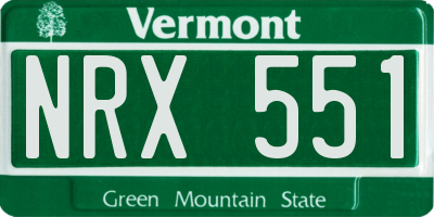 VT license plate NRX551