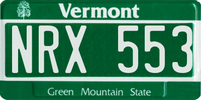 VT license plate NRX553