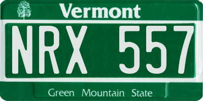 VT license plate NRX557
