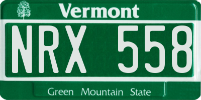VT license plate NRX558