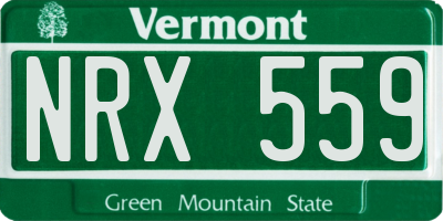 VT license plate NRX559