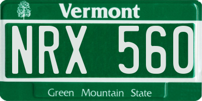 VT license plate NRX560