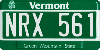 VT license plate NRX561
