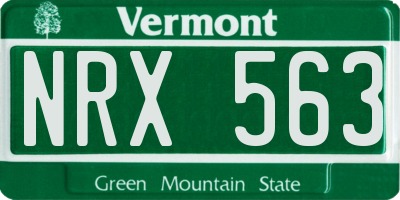 VT license plate NRX563