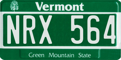 VT license plate NRX564