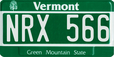 VT license plate NRX566