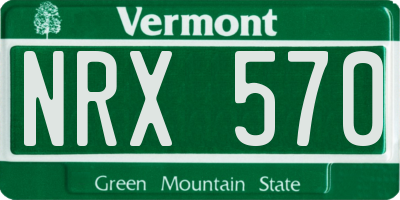 VT license plate NRX570