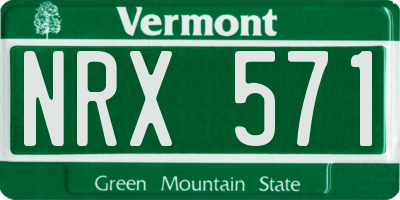 VT license plate NRX571