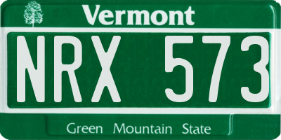VT license plate NRX573