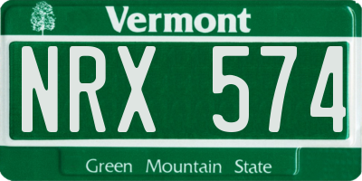 VT license plate NRX574