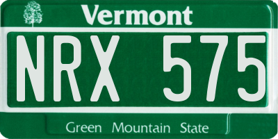 VT license plate NRX575