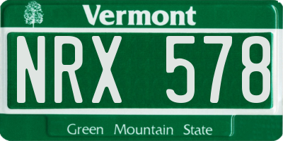 VT license plate NRX578