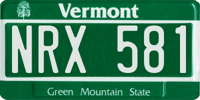 VT license plate NRX581