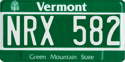 VT license plate NRX582