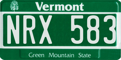 VT license plate NRX583