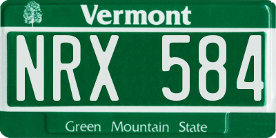 VT license plate NRX584
