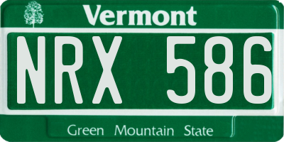 VT license plate NRX586