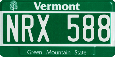 VT license plate NRX588