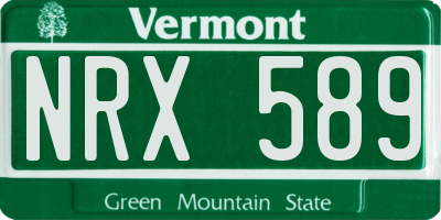 VT license plate NRX589