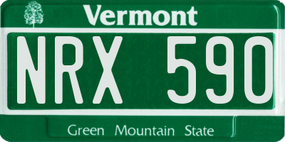 VT license plate NRX590