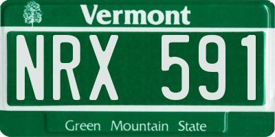VT license plate NRX591
