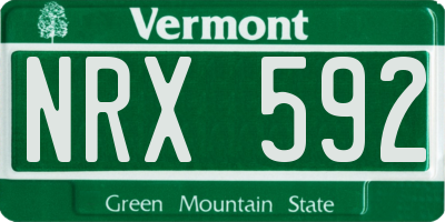 VT license plate NRX592