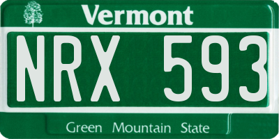 VT license plate NRX593