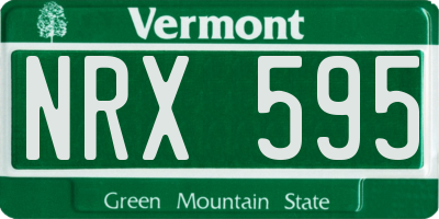 VT license plate NRX595