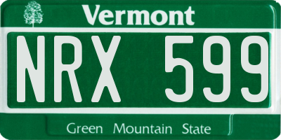 VT license plate NRX599