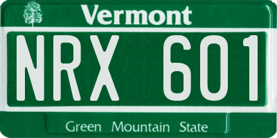 VT license plate NRX601