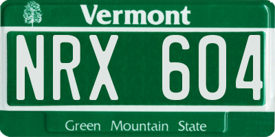 VT license plate NRX604