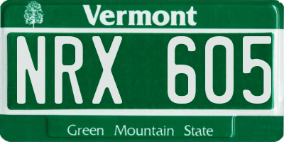 VT license plate NRX605