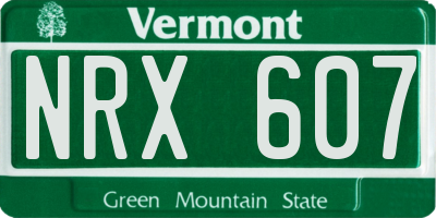 VT license plate NRX607