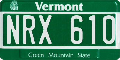 VT license plate NRX610