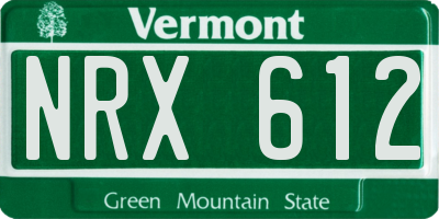 VT license plate NRX612