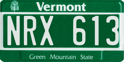 VT license plate NRX613