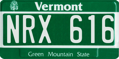 VT license plate NRX616