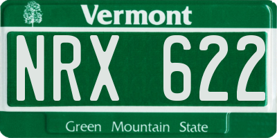 VT license plate NRX622