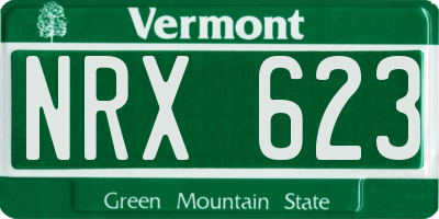 VT license plate NRX623
